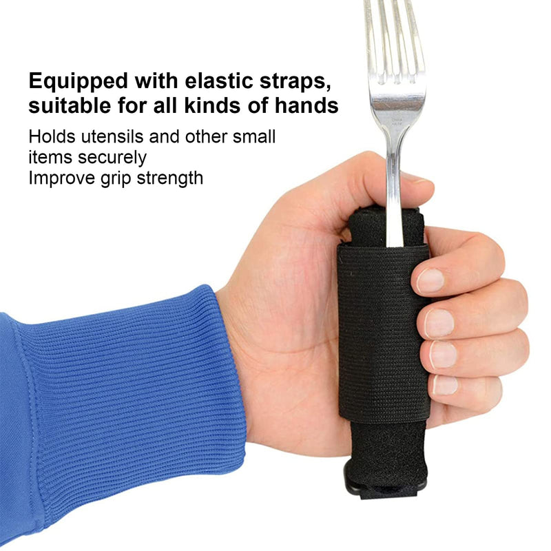Holder Aid Strap Aid Utensil Cuff Holder Strap, Adjustable Elastic Universal Holder Strap for Elderly Disabled Holding Utensil Cutlery Writing Aid, Hand Cuff Holding Strap for Weak Grip - NewNest Australia