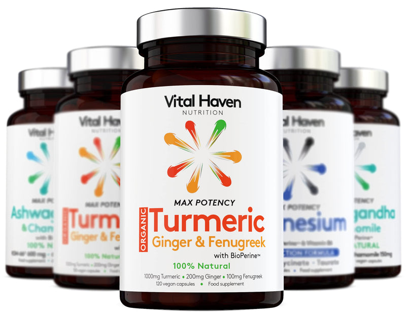 100% Natural - Triple Action: Turmeric, Ginger & Fenugreek - with Bioperine for Better Absorption - Vegan - High Strength - Premium Ingredients - for Healthier Joints - Made in The UK - NewNest Australia