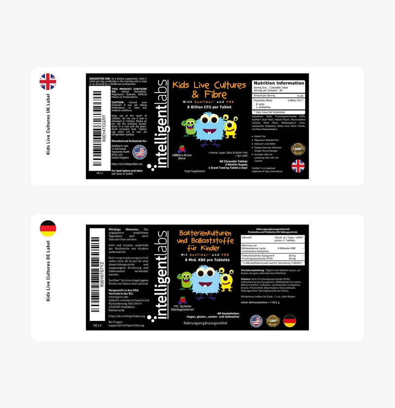 6 Billion Cfu Probiotics For Children With Prebiotics, Sunfiber And Photos For 10X More Effectiveness One Capsule A Day Great Flavor Probiotics For Chewing 2 Months Supply Per Tin - NewNest Australia