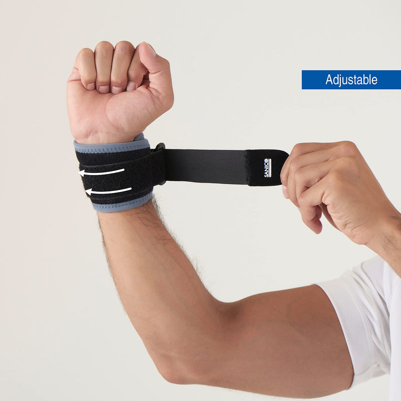 Sanico Wrist Support - Elastic Compression Support - Orthopedic Neoprene Support For Stability, Relief, Blood Circulation - Double-Sided Breathable - 25 X 0.3 X 7 Cm - NewNest Australia
