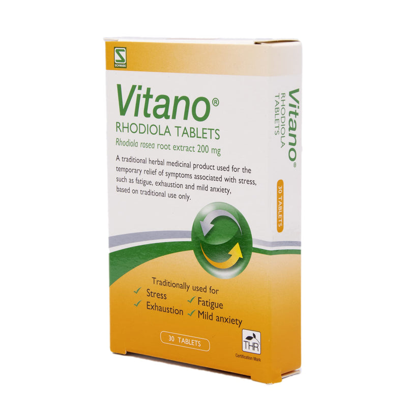 Schwabe Pharma - Vitano - Rhodiola Rosea Root Extract 200mg - Traditionally Used for Relief of Stress, Fatigue, Exhaustion, Mild Anxiety - Vegan Friendly - 30 Tablets - NewNest Australia