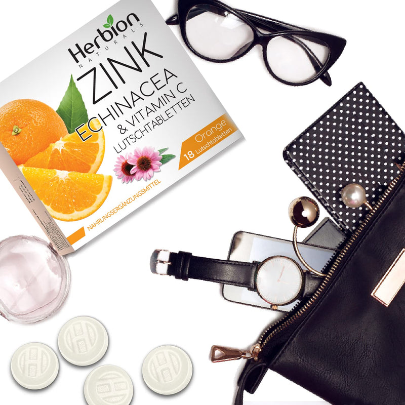 Herbion Naturals Zinc, Echinacea & Vitamin C Lozenges With Natural Orange Flavor, 18 Ct, Dietary Supplement, Supports Immune System, For Adults And Children 5+ - NewNest Australia