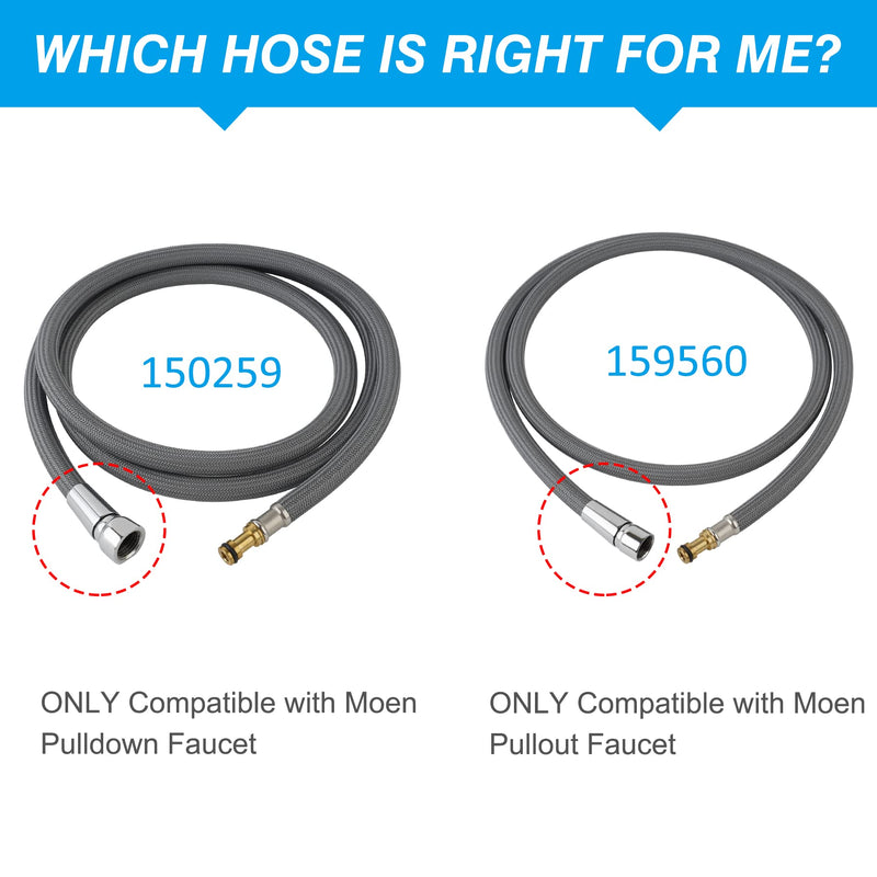 Pull Down Spray Hose Kit Compatible with Moen Kitchen Faucet Replacement Parts # 150259 Hose, Nylon Finish 67 Inch Length Compatible with Moen Kitchen Faucet Replacement Part 187108 Pull Down Hose 150259-67 Inch - NewNest Australia