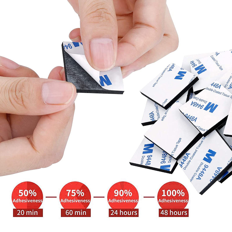 110 Pack Square Double Sided Foam Tape Strong Pad Mounting Adhesive (Black) - NewNest Australia