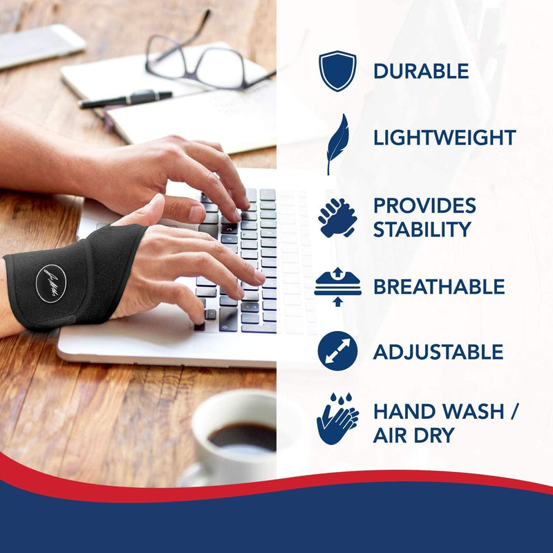 Doctor Developed Copper Wrist Brace/Carpal Tunnel/Wrist Support/Wrist Splint/Hand Brace -F.D.A. Medical Device & Doctor Handbook-Night Support for Women Men-Right & Left hands (Single) Single (R or L) - NewNest Australia