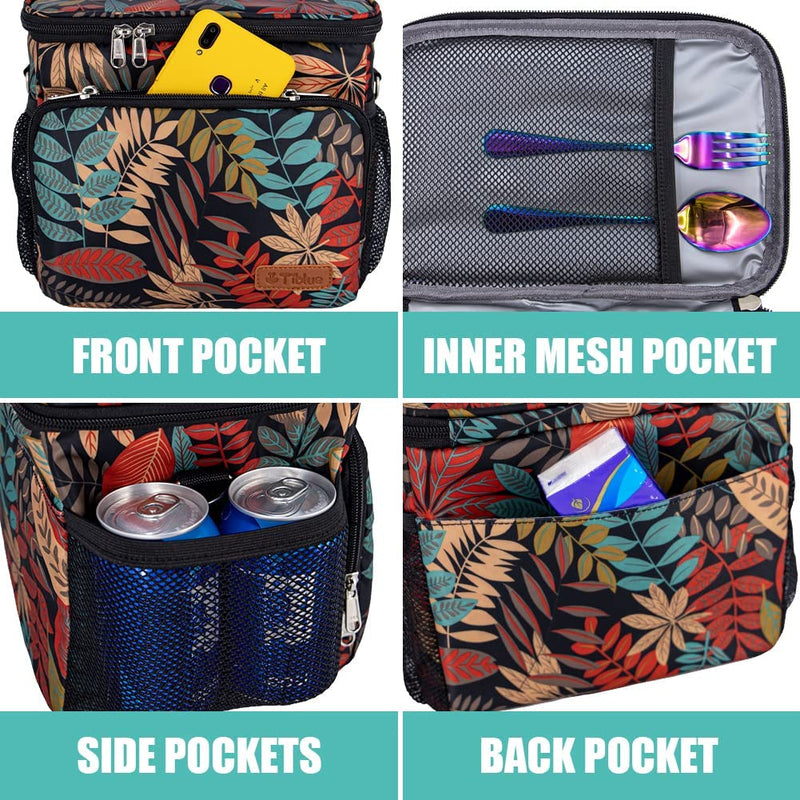 Insulated Lunch Bag for Women/Men - Reusable Lunch Box for Office Work School Picnic Beach - Leakproof Cooler Tote Bag Freezable Lunch Bag with Adjustable Shoulder Strap for Kids/Adult - Flamingo Medium Autumn - NewNest Australia