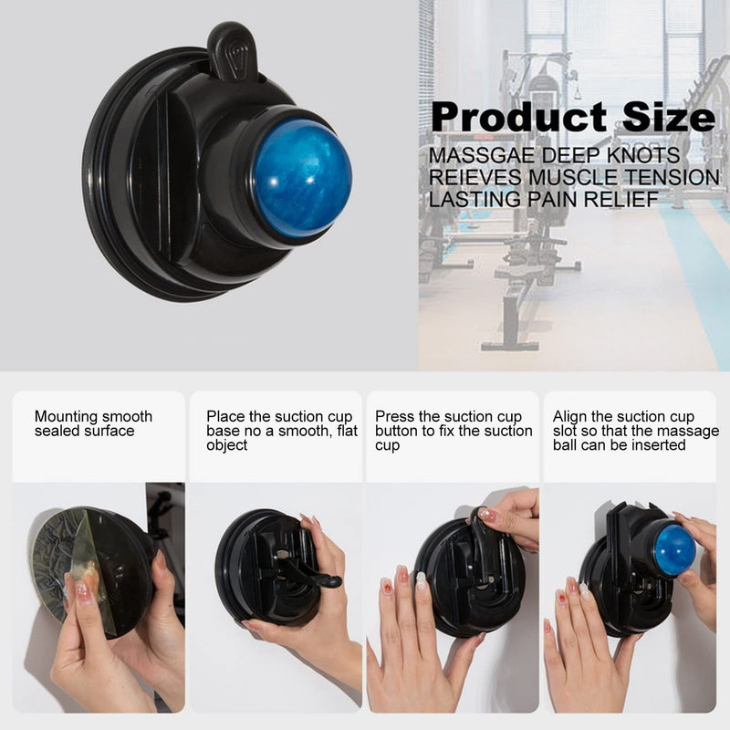 Mountable Muscle Massage Ball, Suction Cup, Manual Massage Roller Ball, Back Massage Roller, Trigger Point Massager For Stress Relief, Release Muscle Knots, 360 Degree Rotation - NewNest Australia