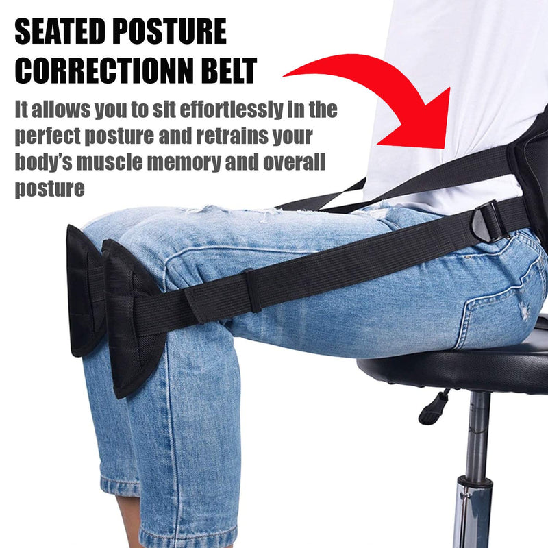 Posture Support GENERISE ‘No Hunch’ Posture Corrector - Seated Lower Back Brace with Adjustable Posture Strap for Additional Posture Support to Improve Back Posture and Reduce Lumbar Pain - NewNest Australia