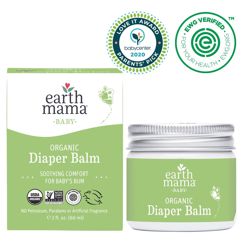 Organic Diaper Balm by Earth Mama | Safe Calendula Cream to Soothe and Protect Sensitive Skin, Non-GMO Project Verified, 2-Fluid Ounce (2-Pack) 2 Fl Oz (Pack of 2) - NewNest Australia