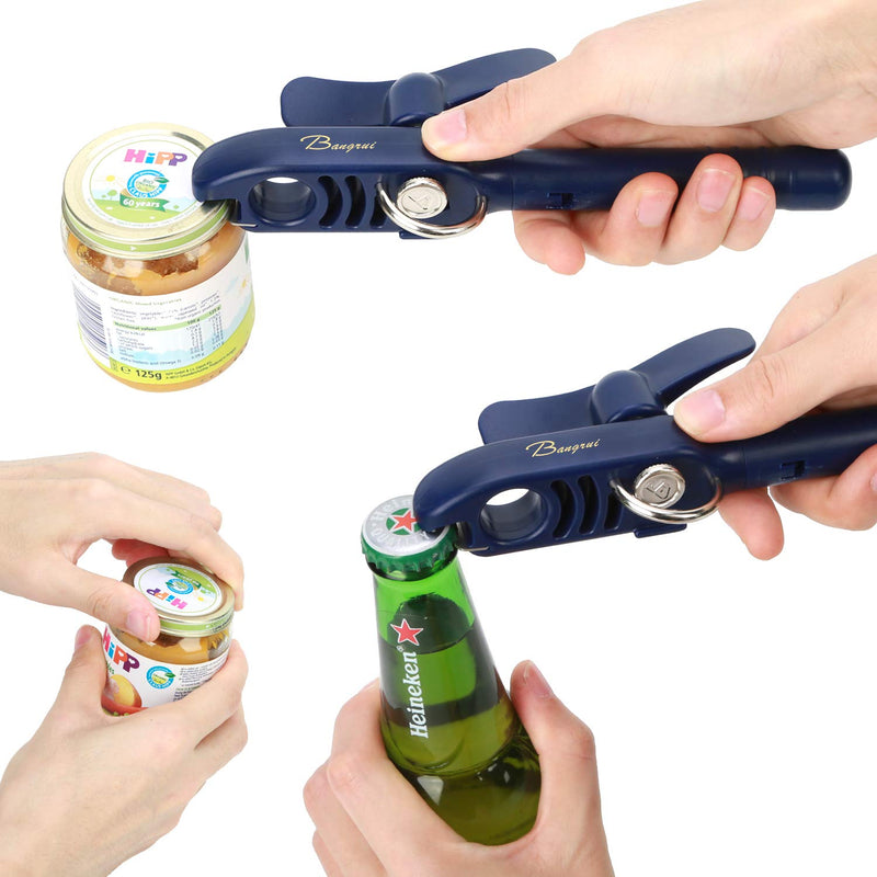 Home Kitchen Restaurant Safety Bottle Jar Wine Manual Can Opener&Bangrui Professional 4-in-1 Can Opener Keeps Smooth Edges. with a Corkscrew Folded in The Lever. Best Gadget for Kitchen Use (Blue) Blue - NewNest Australia