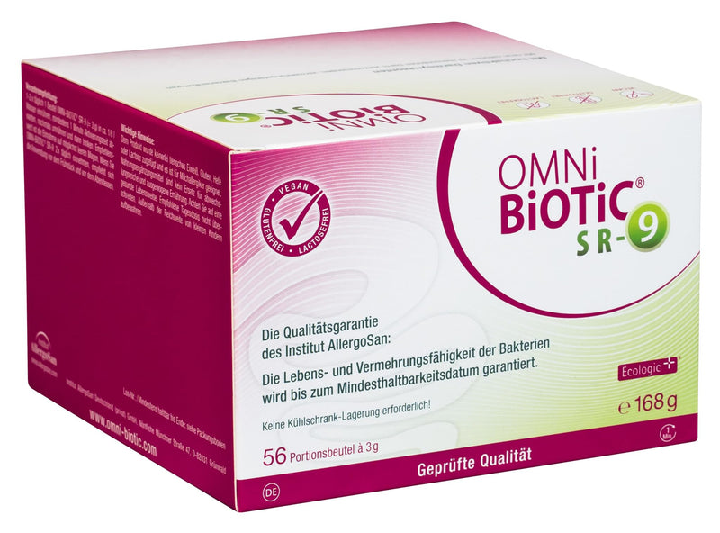 OMNi BiOTiC SR-9 | 56 servings (168g) | 9 bacterial strains | 15 billion germs per daily dose | powder | Vegan | Gluten free | Lactose free | - NewNest Australia