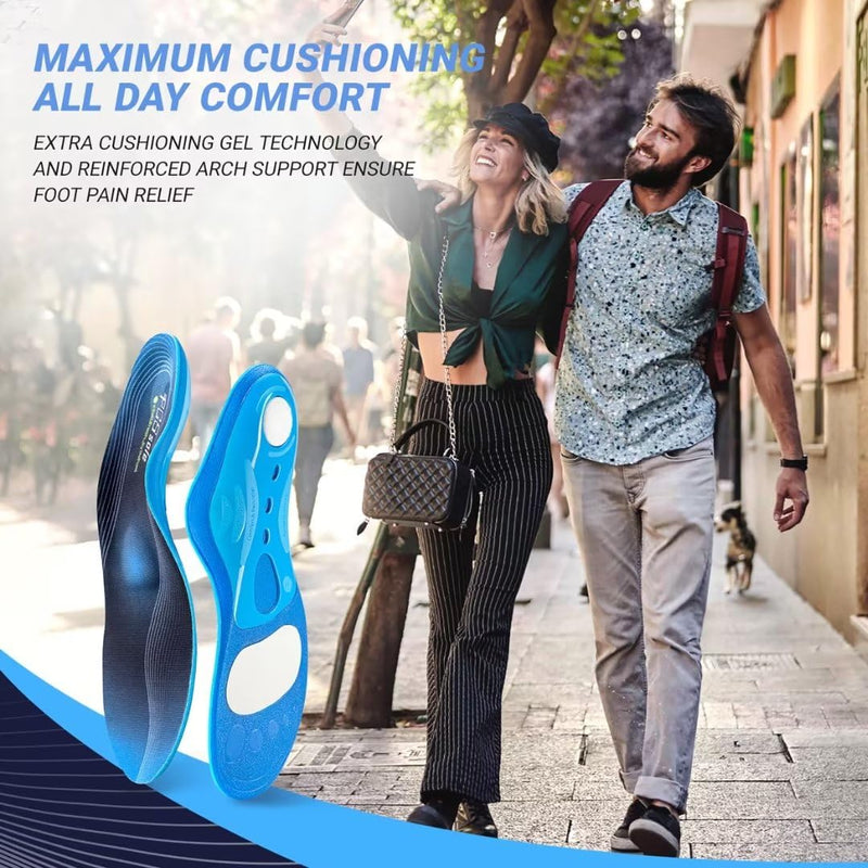 Pcssole Orthopedic Insoles Work Shoes, Shoe Insoles For Heel Spurs, Flat Feet, Plantar Fasciitis, Foot Pain, Insoles For Men And Women, Blue, Xs:Women (3.5-5.5) 24 Cm - NewNest Australia