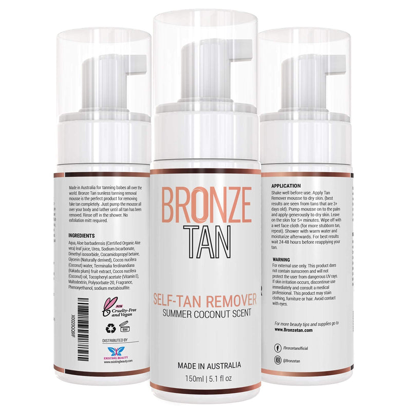 Bronze Tan Self Tan Remover For Fake Tan Streaks, Build Up, Correction, Or Full Removal Of Self Tanner or Bronzer - Summer Coconut Scent (150ML / 5.1 fl oz) - NewNest Australia