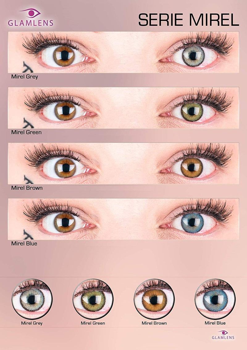 Very opaque and natural gray contact lenses SILICONE COMFORT NEW in color “Mirel Grey” + container from GLAMLENS - 1 pair (2 pieces) - DIA 14.00 - with strength -4.50 diopters -4.5 diopters 8.6 millimeters 14.00 millimeters 2.0 - NewNest Australia