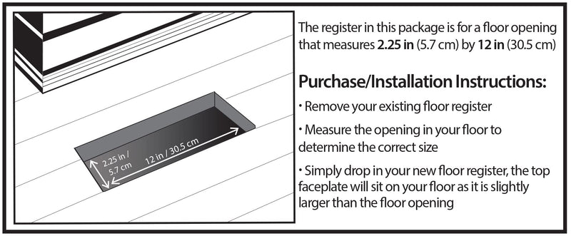 Decor Grates ECH212-NKL Eclipse Floor Register, 2x12 Inches, Brushed Nickel - NewNest Australia