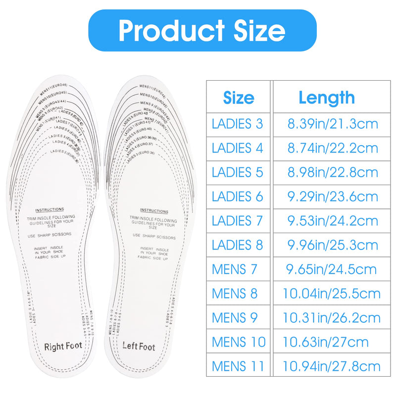 Sibba 2 Pairs Breathable Shoe Latex Insole, Memory Foam Inserts, Cut to Size Comfort Breathable Anti Odour Replacement Shoe Inserts for Sports Running Shoes, Walking Boots Men 41-46 Woman 36-42 - NewNest Australia