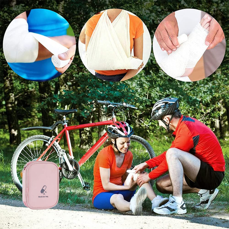 2 Packs Emergency Bag for School, Emergency Bag Empty, Small Medical Storage Bag, Medicine Bag Small, Portable Medical Bag, Waterproof, Empty, for Camping Hiking Travel Home Car Office (Black Red) - NewNest Australia