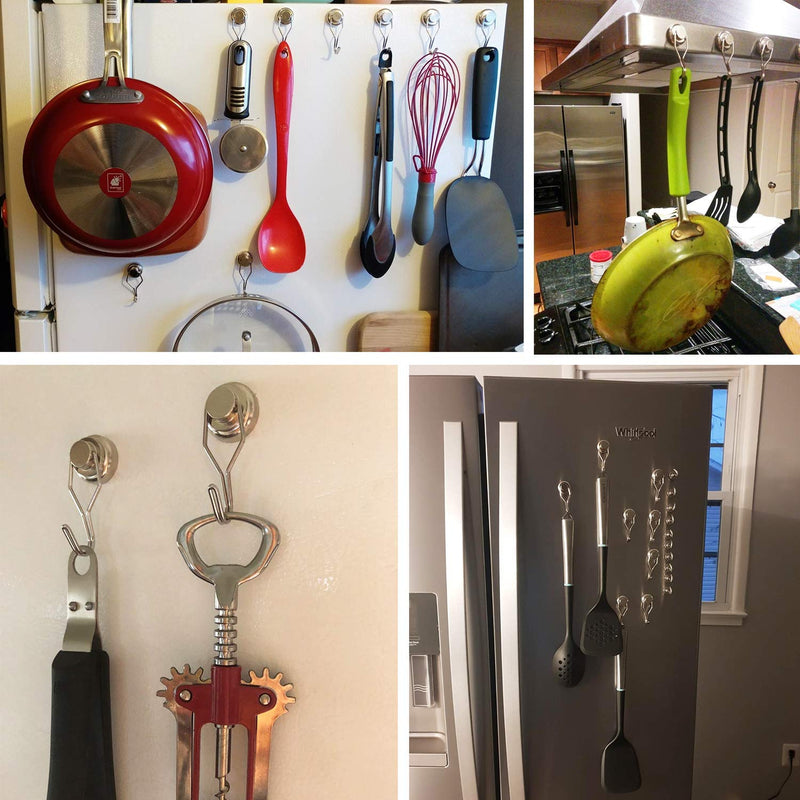 Swivel Swing Magnetic Hook New Upgraded, 30LB（12pack） Refrigerator Magnetic Hooks ,Strong Neodymium Magnet Hook, Perfect for Refrigerator and Other Magnetic Surfaces,60mm(2.36in) in Length 16mm-12p - NewNest Australia
