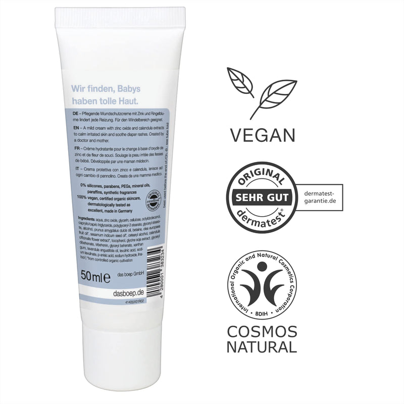 boep baby wound protection cream | Natural cosmetics diaper cream for irritated, sore skin in the diaper area | Vegan zinc cream | Developed by a doctor & mom (50ml) - NewNest Australia
