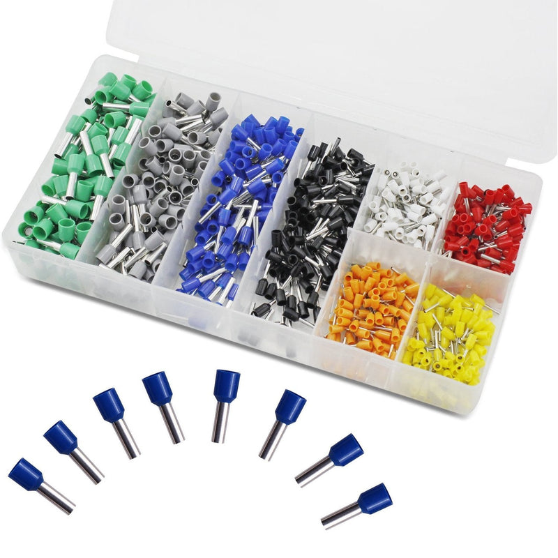 EL-SKY 800pcs Assortment Ferrule Wire Copper Crimp Connector, Wire Terminals Kit, Wire Connector Kit, Insulated Cord Pin End Terminal AWG 22-10 Kit - NewNest Australia