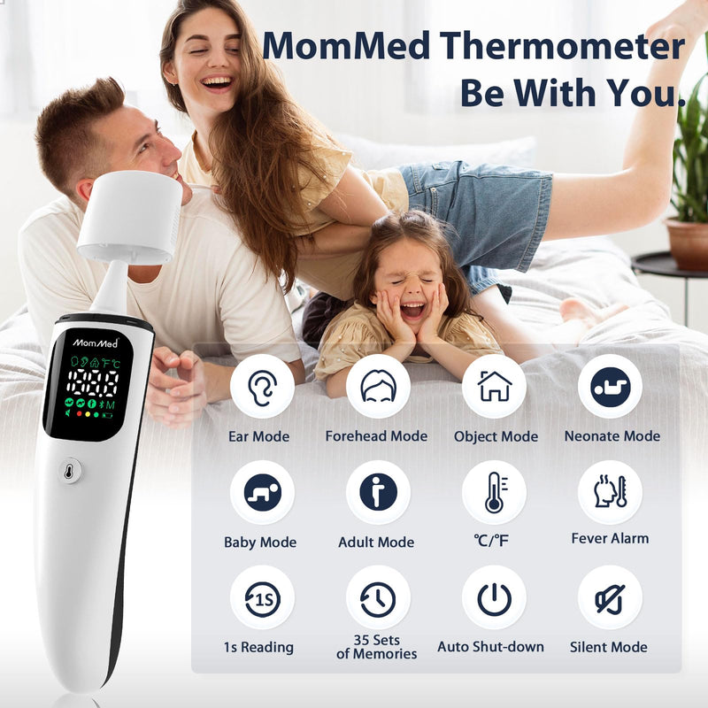 Mommed Fever Thermometer, Ear And Forehead With Age Selection Setting, Fever Thermometer, Contactless For Baby, Children, Adults, Infrared Fever Thermometer, Forehead With Fever Alarm And Memory - NewNest Australia