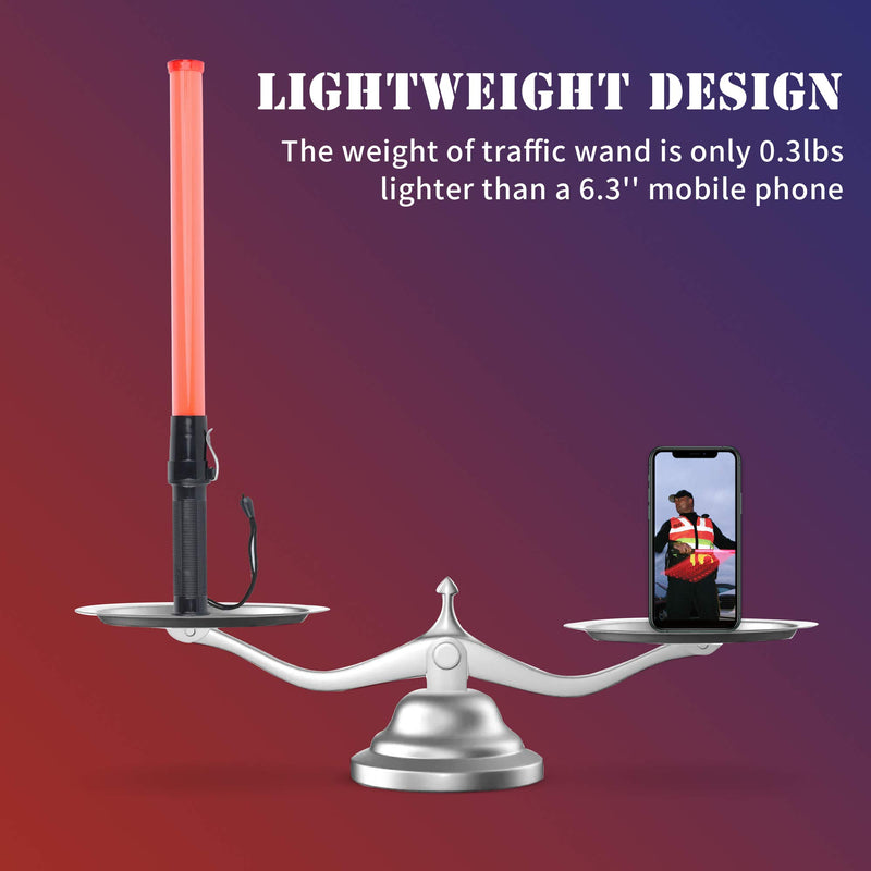 E-riding 21 inch Signal Traffic Safety Baton 2 Pieces Led Light Traffic Wands with 2 Flashing Modes for Parking Guides, Using 2 C-size batteries (Not included) - NewNest Australia