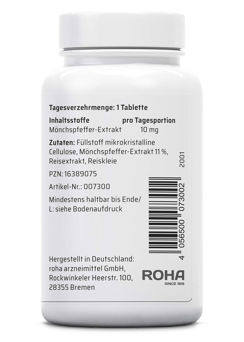 Sanhelios Monk's Pepper - High dosage - 300 vegan micro-tablets - 10mg pure monk's pepper extract per tablet - easy to swallow - Made & tested in Germany - NewNest Australia