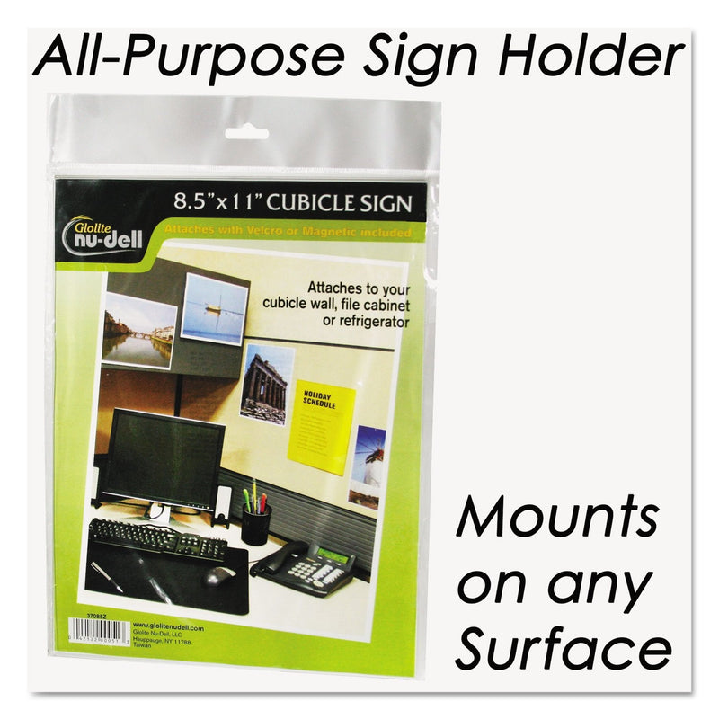 Nudell Cubicle Sign Holder, Clear, 11" x 8.5" x 11.5" - NewNest Australia