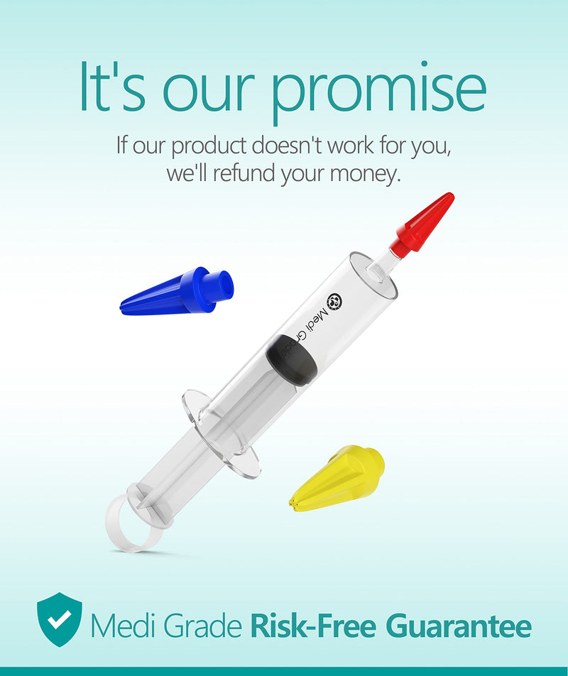 Ear Wax Removal Kit (8pcs) – Safe at-Home Ear Cleaning by Medi Grade – Ear Wax Removal Set – Comes with 100ml Ear Syringe, Quad-Stream Tips, Ear Basin, Compressed Towel and Storage Bag – Ear Cleaner - NewNest Australia