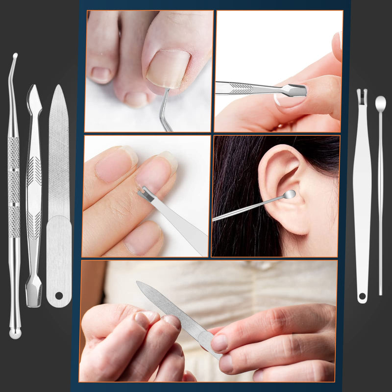 Toenail Clippers for Thick and Ingrown Nails, Black Nail Clipper Kit and Professional Podiatrist Toenail Clippers Heavy Duty Nail Scissors Toenail Treatment Tools Kit for Men Women Elderly - NewNest Australia