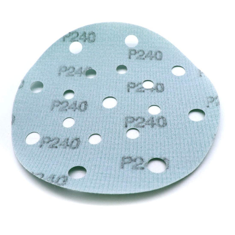 Sydien 50Pcs 6 Inch 17 Holes Green Film Sanding Discs 240 Grit Dustless Hook and Loop Sandpaper for Woodworking or Automotive - NewNest Australia