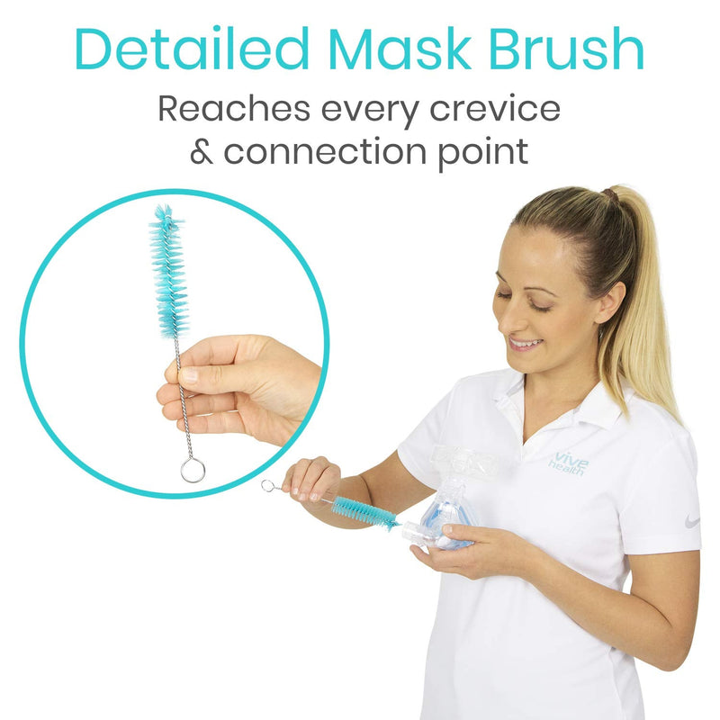 Vive CPAP Tube Cleaning Brush - Stainless Steel Cleaner for Mask and Pipe - Wire Bristle Solution - for 7 Foot Hose and 22 mm Diameter - Portable, Flexible and to Easily Clean Standard Tubing Kit - NewNest Australia