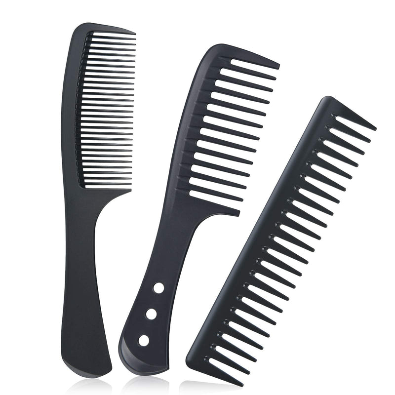 URAQT Hairdressing Combs Set, 3 Pack Wide Tooth Combs, Heat Resistant Anti-static Carbon Hair Brush Hair Comb for Long, Wet or Curly Hair Detangling Wide Tooth Comb Set - NewNest Australia