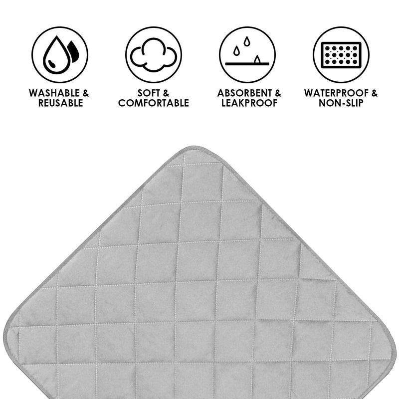 Petyoung 2PCS Waterproof Incontinence Chair Pads Non Slip Absorbent Pads, Wheelchair Reusable Seat Pads Cover, Nursery Pee Pad Seat Protector Grey - NewNest Australia