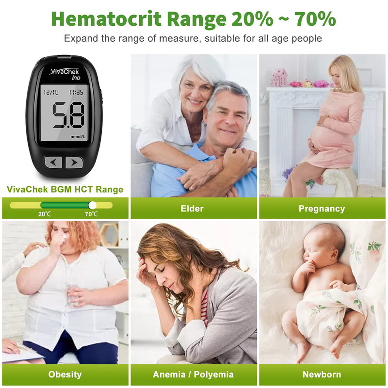 Blood Glucose Monitor Meter, Diabetes Test Kit [2022 Upgrade VivaChek Ino] MicroUSB Data Transmission, 900 Memories, 5 Test Reminders, Hypo and Ketone Warning with 50 Test Strips and 50 Lancets - NewNest Australia