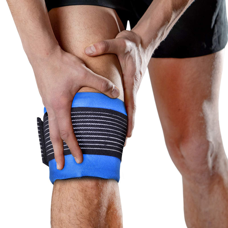 Tanness Reusable Gel Ice Pack for Sports Injury | Hot and Cold Compress Wrap with Adjustable Fleece Pouch | Flexible First Aid Pad for Knee, Ankle, Back Pain Relief Faster Recovery (Single) - NewNest Australia