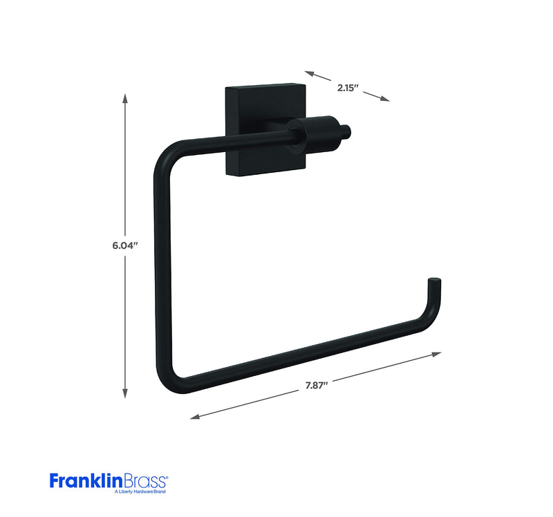 Franklin Brass MAX46-FB Maxted Towel Ring, Matte Black - NewNest Australia