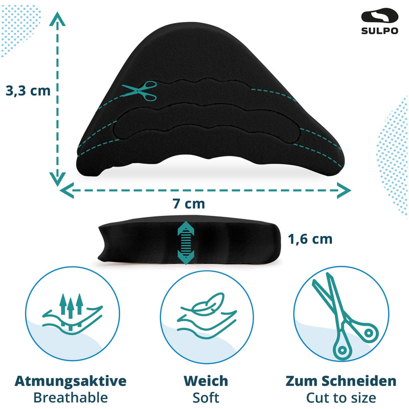 SULPO insoles for shoes that are too big set - 3 pairs of heel pads 3 pairs of toe fillers - shoe reduction - heel holder, toe protector - heel pad, heel shoe pad, shoe filler black - NewNest Australia
