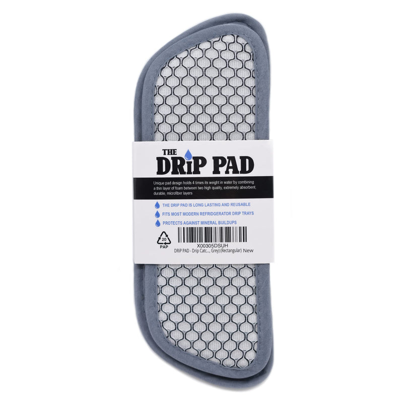 THE DRiP PAD - Refrigerator Drip Catcher for Water Tray, Protects Ice and Water Dispenser Pan From Spills, Mineral Build-Up and Water Splatter (2 pack, Grey) (Rectangular) Gray Rectangular - NewNest Australia
