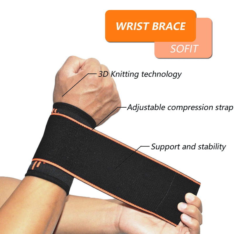 SOLO ACTFIT wrist bandage with Velcro fastener, elastic and adjustable wrist guard against tendonitis, adjustable wrist support hand bandage for sports, fitness - NewNest Australia