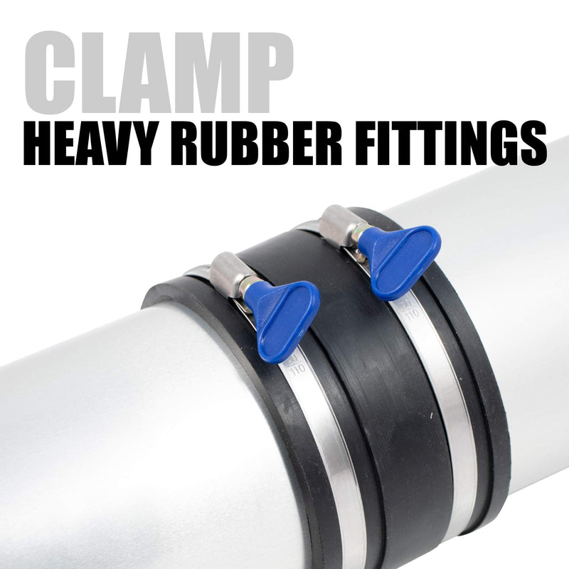 4 Inch Thumb Screw Key Adjustable 304 Stainless Steel Hose Clamps, Pipe Clamp, Worm Gear Clamps, Dryer Vent Clamp, Dust Collection, Automotive, RV Clamp 5 pack (4" Hose Clamp) - NewNest Australia