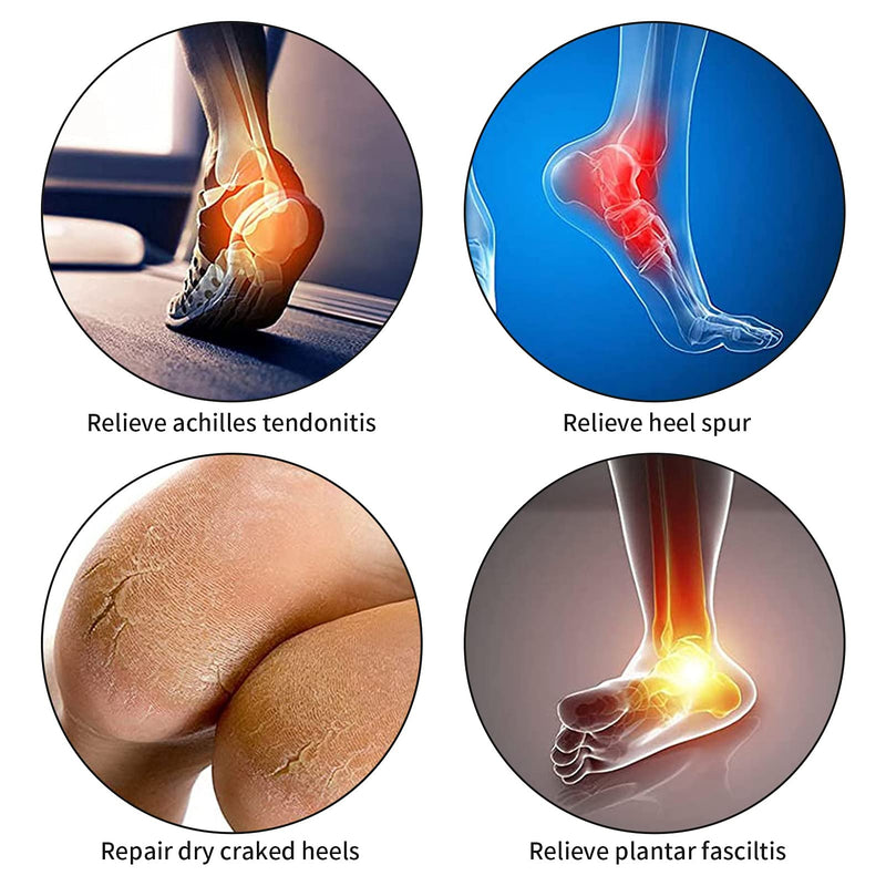 FRIUSATE Pack of 4 Silicone Heel Pads Heel Protection Gel Heel Gel Pads Gel Heel Protection for Heel Pain, Dry Cracked Heel (White) - NewNest Australia