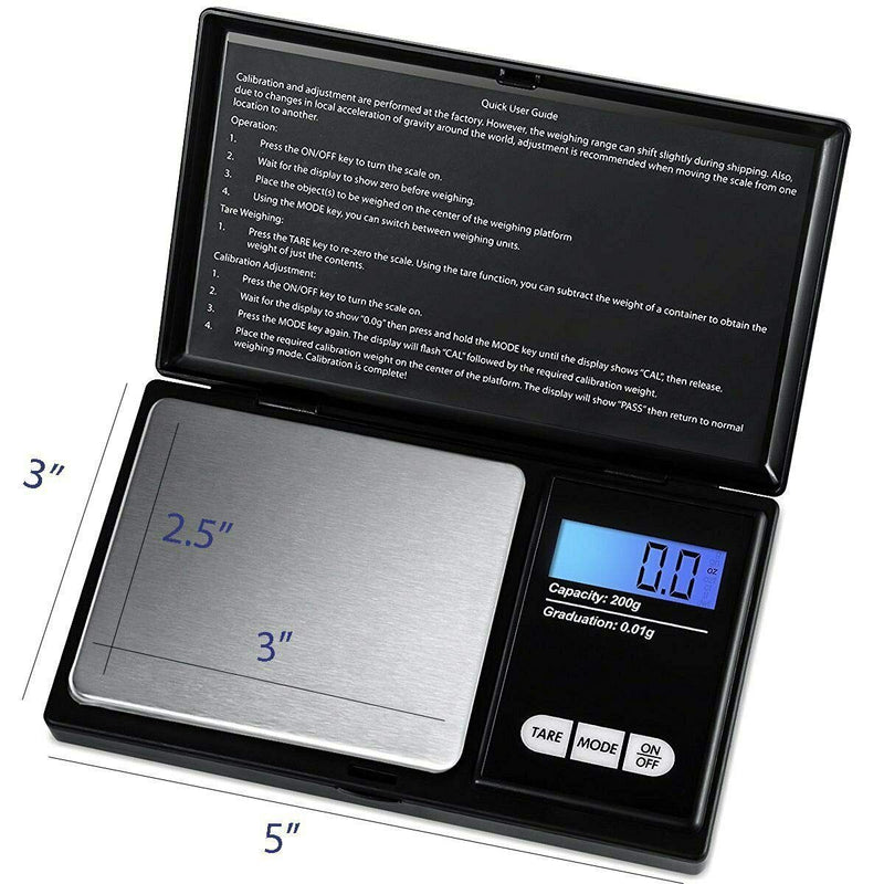 200g x 0.01g LCD Digital Pocket Scale Jewelry Gold Gram Precision Weight Scale,Food Scale,Kitchen Scale - NewNest Australia
