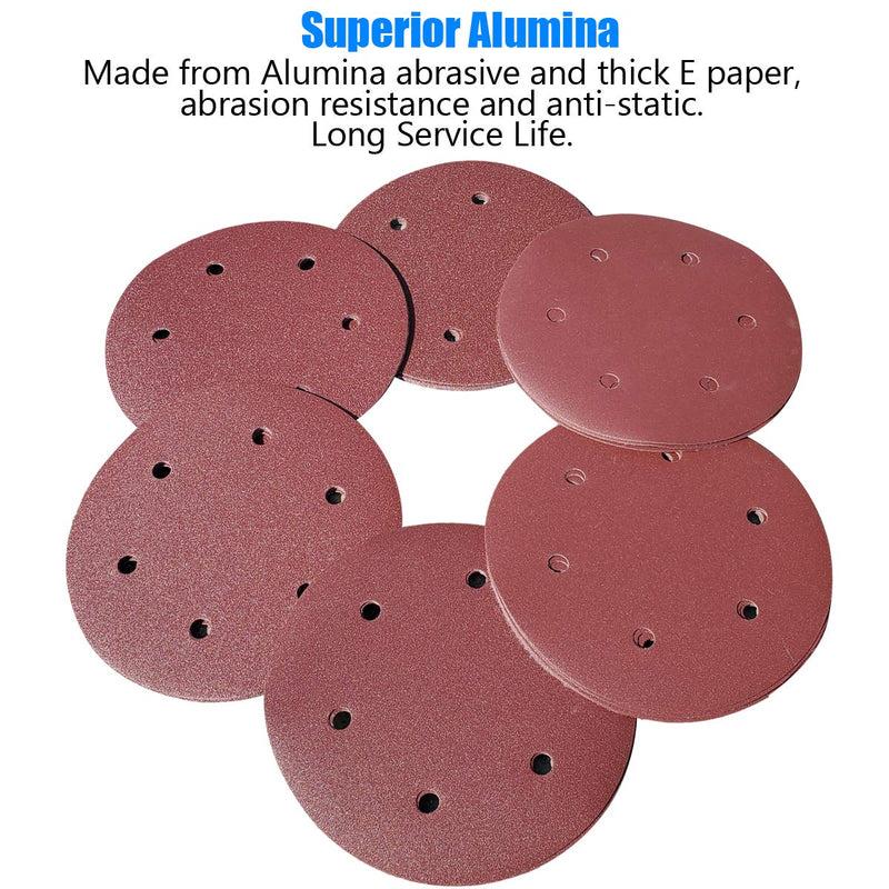 Tonmp 30 PCS 9-Inch 6-Hole Hook-and-Loop Sanding Discs Sander Paper For Drywall Sander -5 Each of 80 100 120 180 240 400 Grits - NewNest Australia