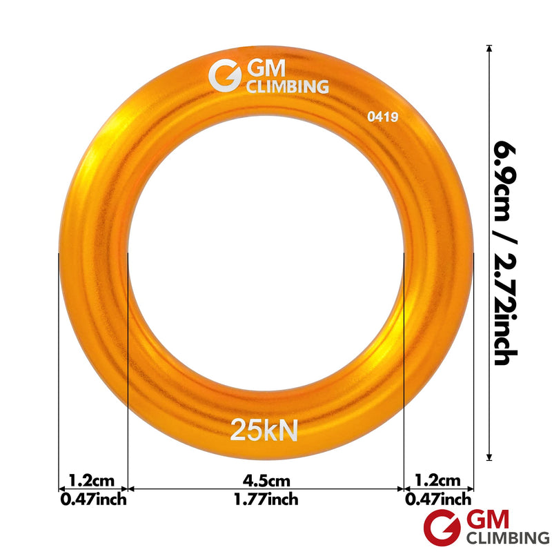 GM CLIMBING Rappel Ring 25kN for Rock Climbing Arborist Rescue Slackline Hammock Pack 4. Large-Gold Pack of 2 - NewNest Australia
