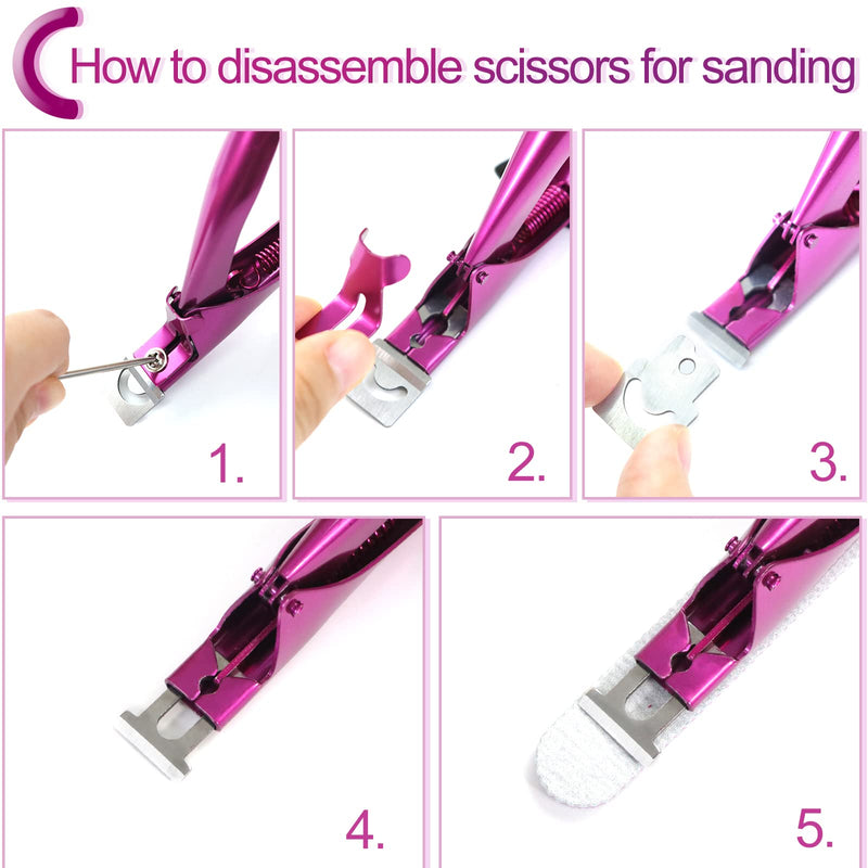 Sularpek Acrylic Nail Clipper, Nail Clippers Tip Cutters, Nail Clipper Professional, for False Gel Artificial Nails Manicure Pedicure Trimmer Nail Care Tools Home Salon Nail Art（Rose Red） - NewNest Australia
