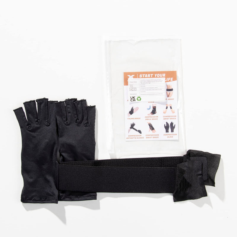Thx4COPPER Compression Arthritis Gloves with Strap – Copper Infused – Fingerless Glove Hand Wrist Support for Carpal Tunnel, Arthritis, RSI, Tendonitis, Hand Pain Relief – Men/Women Pair，S&M S-M - NewNest Australia