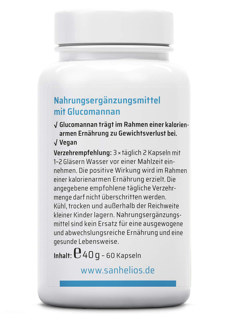 Sanhelios Appetite Supplement For Weight Loss ‚ Introduction Price ‚ 60 Capsules ‚ Glucomannan 3000 Mg High Dosage ‚ Premium Ingredients ‚ Made & Tested In Germany - NewNest Australia