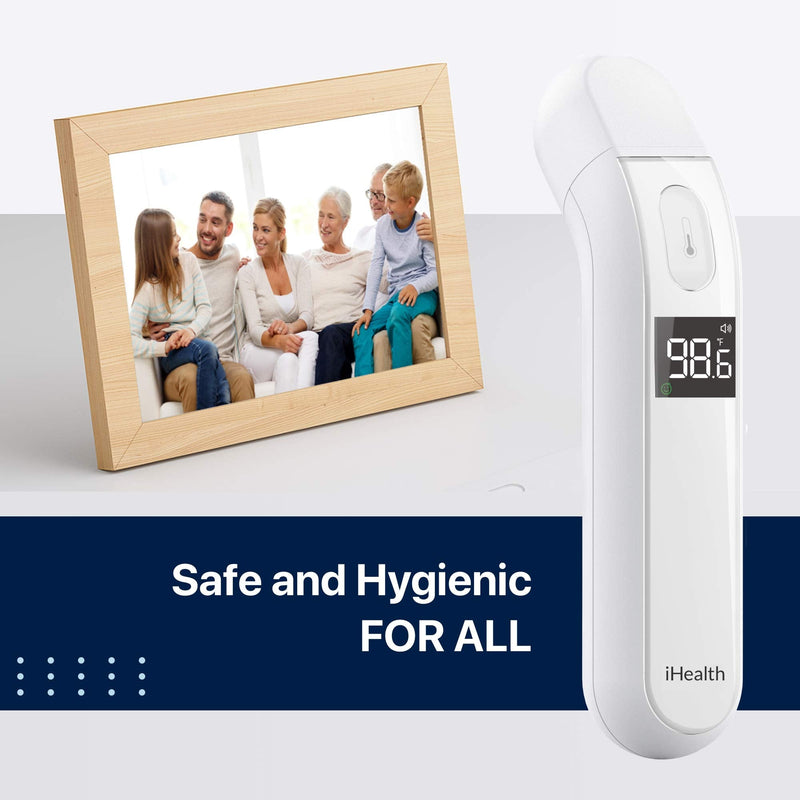 iHealth Thermometer for Adults by iHealth, Infrared Forehead Thermometer for Adults and Kids, Touchless Digital Baby Thermometer with Fever Indicator, Non Contact Thermometer (PT2L) - NewNest Australia