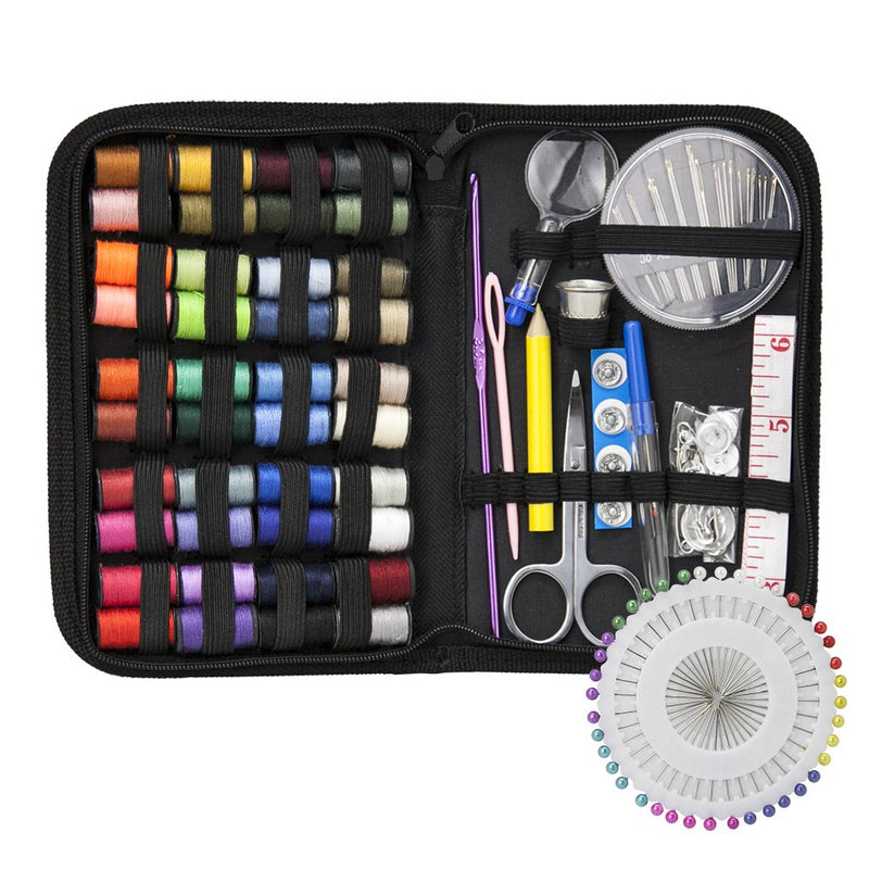 Sewing KIT, XL Sewing Supplies for DIY, Beginners, Adult, Kids, Summer  Campers, Travel and Home,Sewing Set with Scissors, Thimble, Thread, Needles,  Tape Measure, Case and Accessories (Large) Large